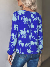 Load image into Gallery viewer, Printed Tie Neck Long Sleeve Blouse