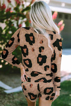 Load image into Gallery viewer, Leopard Long Sleeve Top and Shorts Set