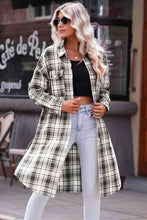 Load image into Gallery viewer, Double Take Plaid Button-Up Longline Shacket with Breast Pockets