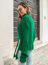 Load image into Gallery viewer, Decorative Button Slit Sweater