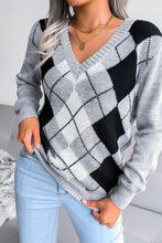 Load image into Gallery viewer, Geometric V-Neck Sweater