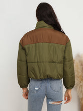 Load image into Gallery viewer, Two-Tone Zip-Up Puffer Jacket