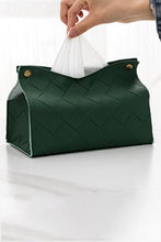 Load image into Gallery viewer, Woven Vegan Leather Tissue Box Cover
