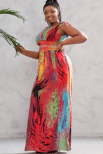 Load image into Gallery viewer, Plus Size Surplice Neck Smocked Waist Maxi Dress