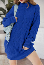 Load image into Gallery viewer, Cable-Knit Turtleneck Sweater Dress