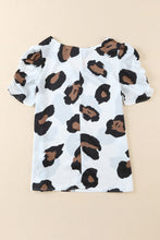 Load image into Gallery viewer, Leopard V-Neck Puff Sleeve Top