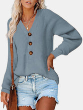 Load image into Gallery viewer, Half Button Long Sleeve Knit Top