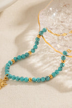 Load image into Gallery viewer, Turquoise Beaded 18K Gold-Plated Sun Shape Pendant Necklace