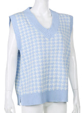 Load image into Gallery viewer, Houndstooth V-Neck Sweater Vet