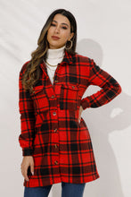 Load image into Gallery viewer, Plaid Collared Longline Coat