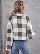 Load image into Gallery viewer, Plaid Button Down Collared Jacket