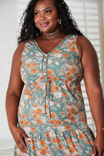 Load image into Gallery viewer, Double Take Floral V-Neck Tiered Sleeveless Dress