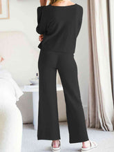 Load image into Gallery viewer, Long Sleeve Lounge Top and Drawstring Pants Set