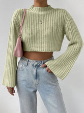 Load image into Gallery viewer, Mock Neck Long Sleeve Cropped Sweater