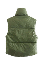 Load image into Gallery viewer, Zip-Up Drawstring Puffer Vest