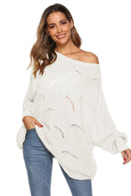 Load image into Gallery viewer, Round Neck Long Sleeve Openwork Sweater