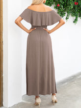 Load image into Gallery viewer, Off-Shoulder Slit Maxi Dress