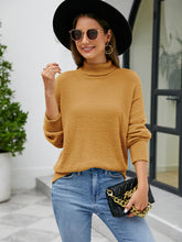 Load image into Gallery viewer, Turtleneck Dropped Shoulder Sweater