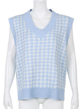 Load image into Gallery viewer, Houndstooth V-Neck Sweater Vet