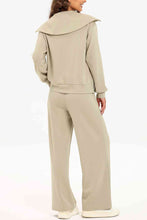 Load image into Gallery viewer, Half Zip Collared Neck Sweatshirt and Pants Set