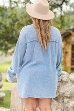 Load image into Gallery viewer, Plus Size Half Button Long Sleeve Blouse