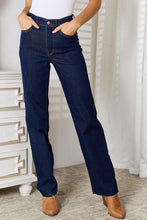 Load image into Gallery viewer, Judy Blue Full Size Raw Hem Straight Leg Jeans with Pockets