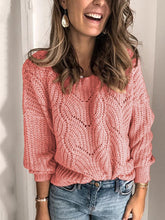 Load image into Gallery viewer, Openwork Round Neck Sweater