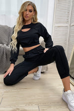 Load image into Gallery viewer, Cut Out Crop Top and Joggers Set