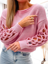 Load image into Gallery viewer, Cutout Crisscross Drop Shoulder Sweater