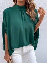 Load image into Gallery viewer, Tie Back Mock Neck Blouse