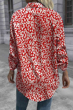 Load image into Gallery viewer, Double Take Leopard Roll-Tap Sleeve Shirt
