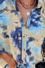 Load image into Gallery viewer, Tie-Dye Button Up Collared Neck Shirt