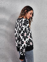Load image into Gallery viewer, Floral Round Neck Long Sleeve Sweater