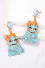 Load image into Gallery viewer, Smiling Ghost Shape Synthetic Pearl Earrings