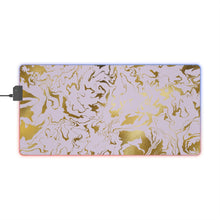Load image into Gallery viewer, Lilac &amp; Gold Swirl Design LED Gaming Mouse Pad