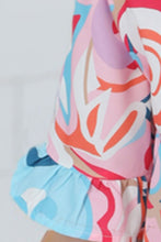 Load image into Gallery viewer, Printed V-Neck Flounce Sleeve Blouse