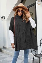 Load image into Gallery viewer, Cable-Knit Turtleneck Slit Sweater