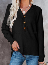 Load image into Gallery viewer, Half Button Long Sleeve Knit Top