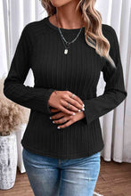 Load image into Gallery viewer, Ribbed Round Neck Knit Long Sleeve Top