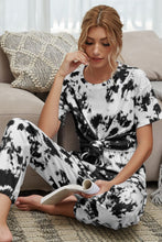 Load image into Gallery viewer, Tie-Dye Tee and Drawstring Waist Joggers Lounge Set