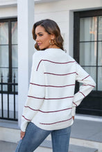 Load image into Gallery viewer, Striped Round Neck Long Sleeve Sweater