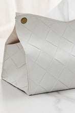 Load image into Gallery viewer, Woven Vegan Leather Tissue Box Cover