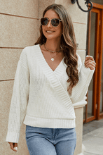 Load image into Gallery viewer, Surplice Neck Long Sleeve Sweater