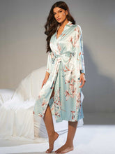 Load image into Gallery viewer, Floral Tie Waist Long Sleeve Robe