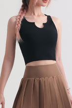 Load image into Gallery viewer, Notched Neck Cropped Sports Tank