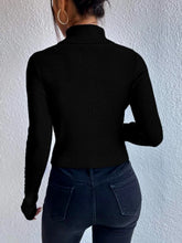 Load image into Gallery viewer, Cutout Turtleneck Rib-Knit Top