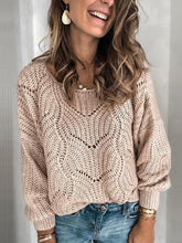 Load image into Gallery viewer, Openwork Round Neck Sweater