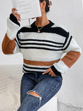 Load image into Gallery viewer, Striped Round Neck Sweater