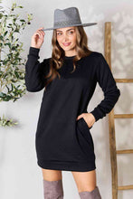 Load image into Gallery viewer, Double Take Round Neck Long Sleeve Mini Dress with Pockets