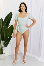 Load image into Gallery viewer, Air Puff Sleeve One-Piece in Sage